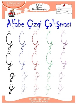 Çocuklar İçin Sesler Çizgi Çalışmaları Çalışma Sayfaları 